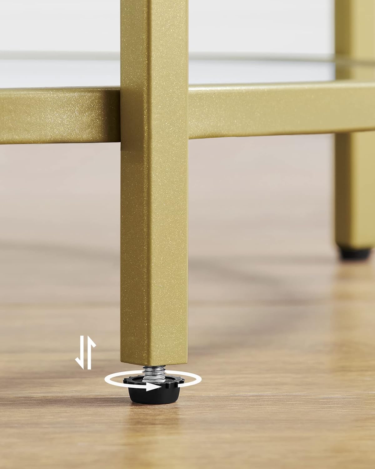 VASAGLE - table d’appoint ronde - verre trempé, métal, doré, 45x55cm - LGT20G