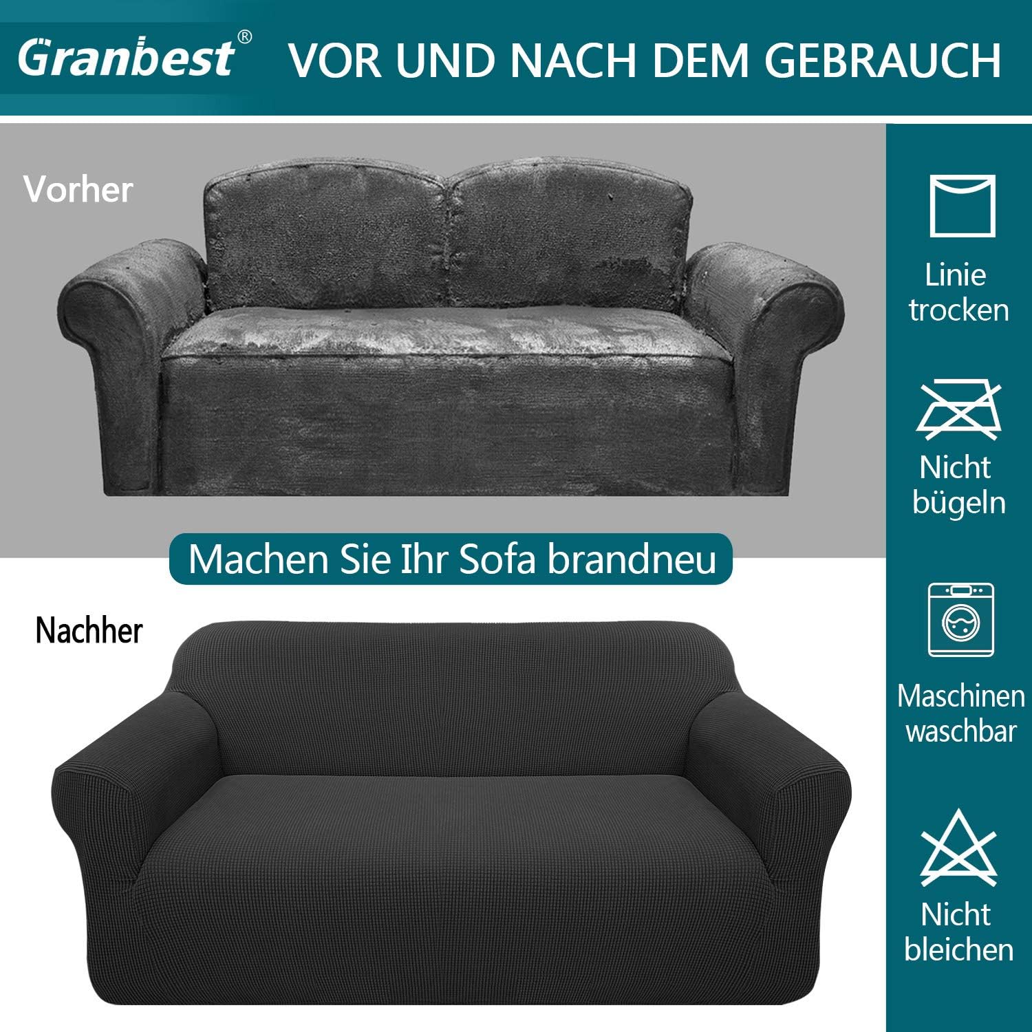 Granbest - housse canapé jacquard élastique - protection animaux - salon