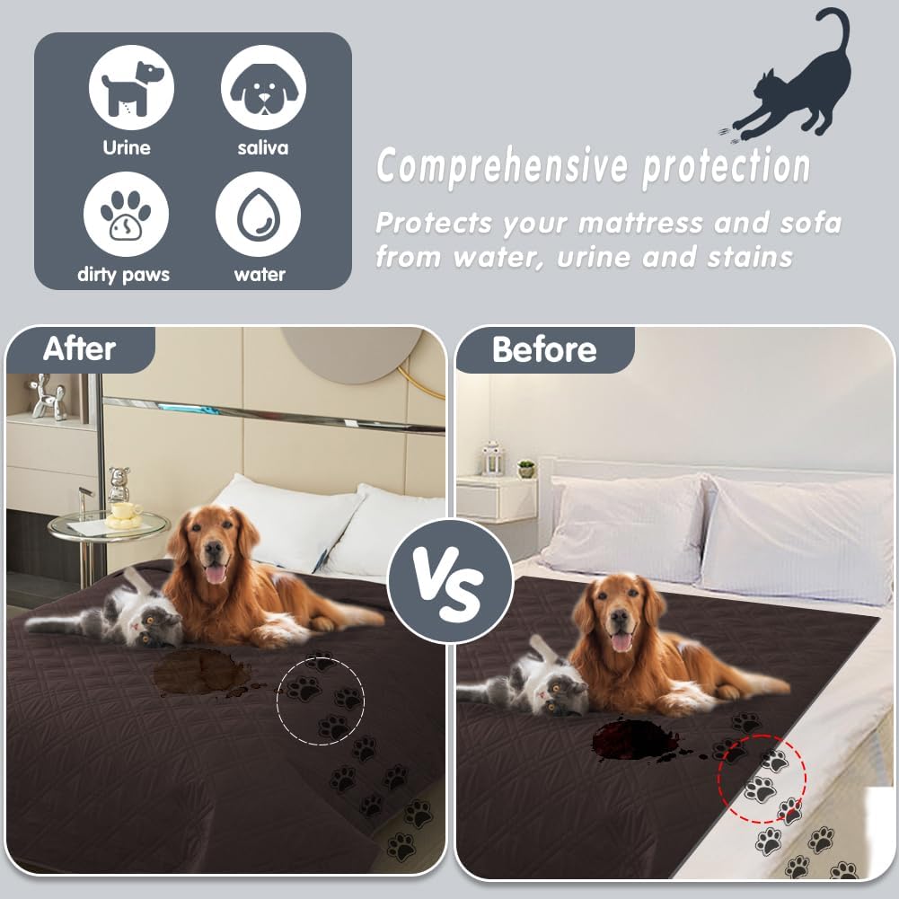 DUJUIKE - housse canapé imperméable antidérapante - 132-208 cm - protection animaux