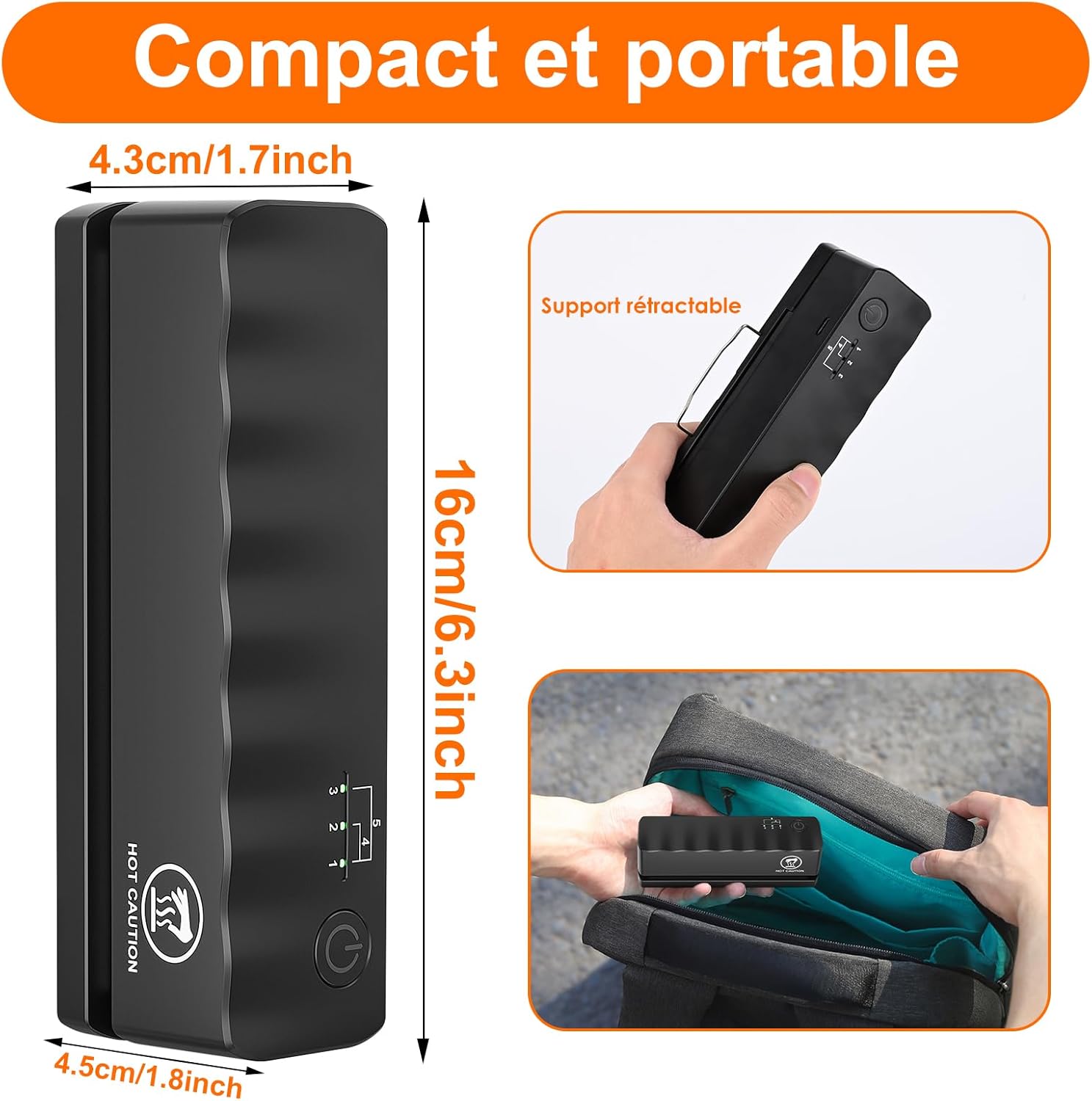 Scelleuse thermique mini - 5 modes - 3000mAh - rechargeable, compacte