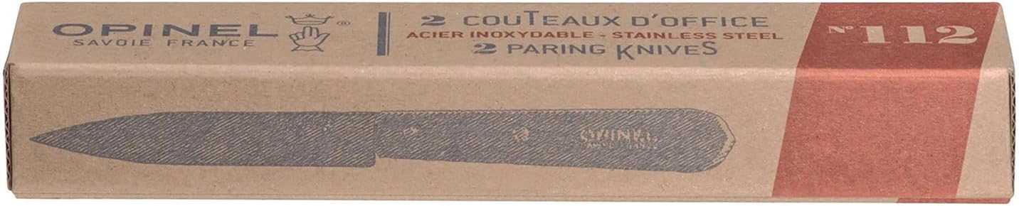 Opinel - set N°112 - 2 couteaux cuisine - lame inox, manche bois