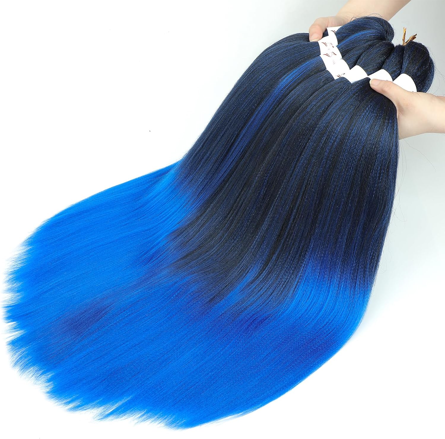 Rajout cheveux - tressés 30 pouces, ombré bleu, kanekalon, synthétique T1B/Blue#