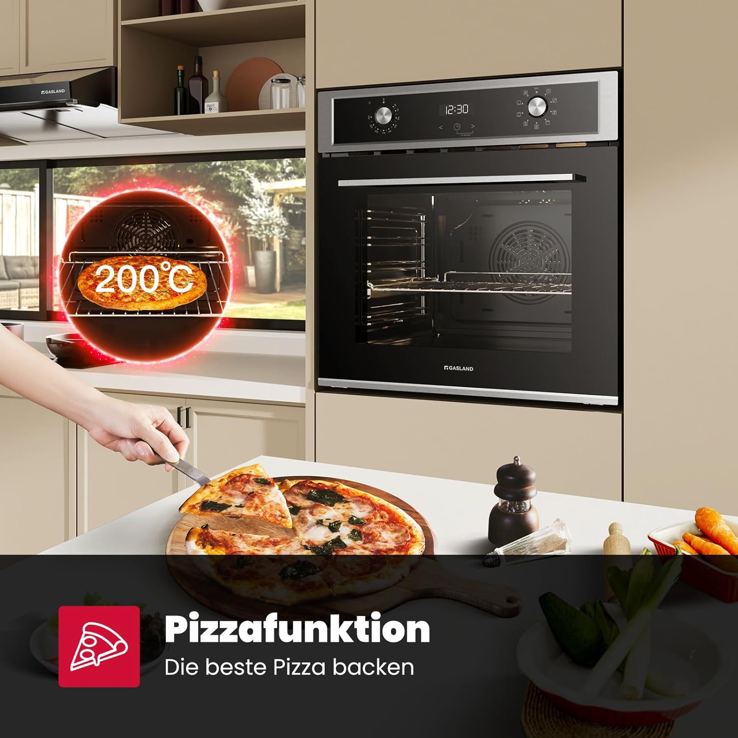 GASLAND - Four encastrable série ES - 70L, 9 fonctions, inox, sécurité enfant, ES609321DSH