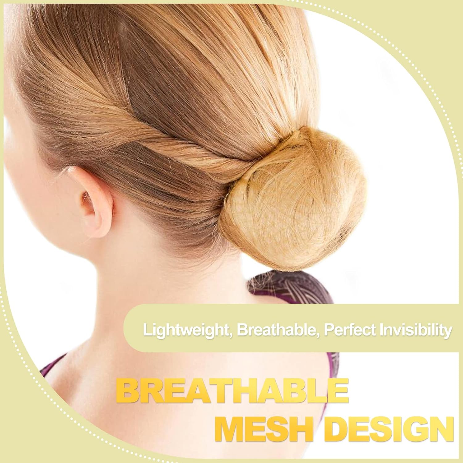 Filets à cheveux – 35 pièces – invisibles, élastiques, chignon, or