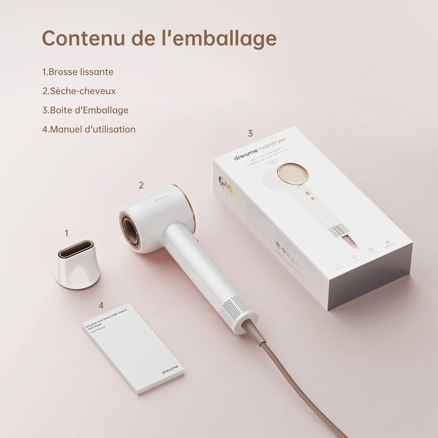 Dreame - Hair Glory - léger, moteur 110000 tr/min, ions négatifs, séchage rapide