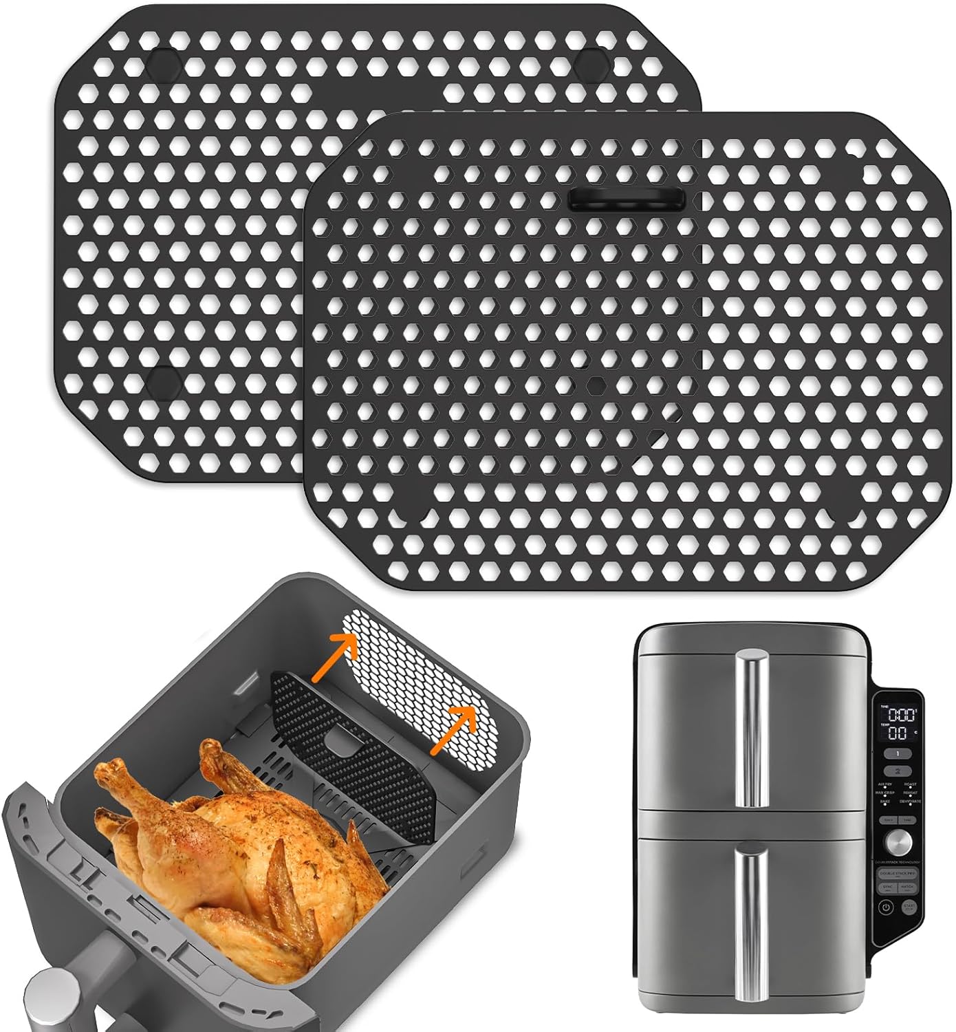 Grille anti-projection pour air fryer – silicone réutilisable, accessoires compatibles XL, SL400EU & SL300EU