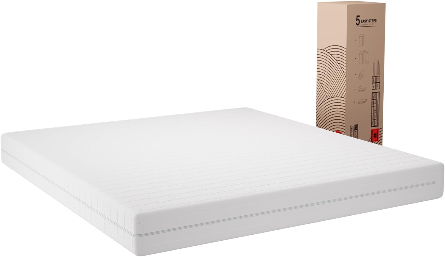 Novilla - Matelas 7 zones - 90x200cm - housse amovible, mousse, 16cm