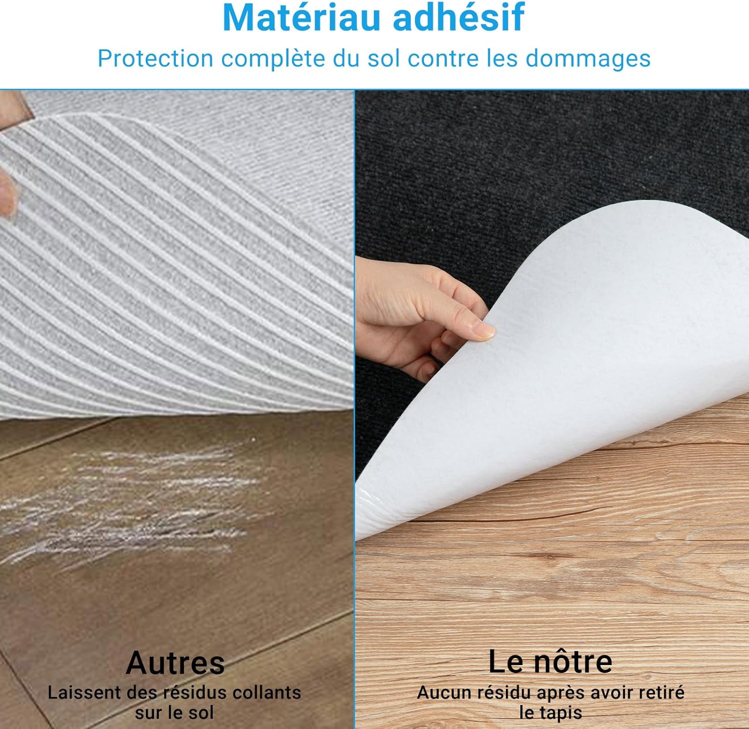 COSYLAND - Tapis chaise bureau - 90x120 cm - antidérapant, protège sols durs, facile à nettoyer, noir - 1.0