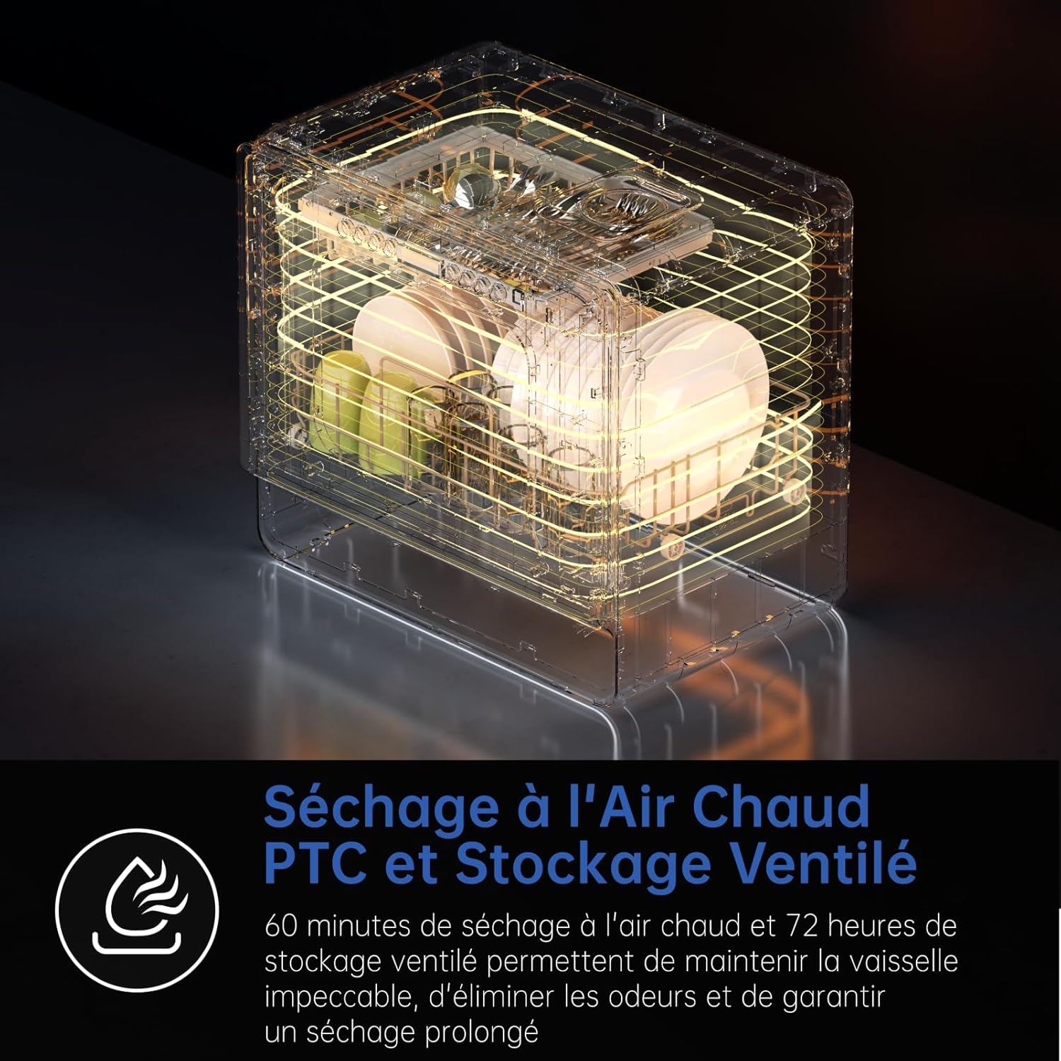 AIRMSEN - Mini lave-vaisselle compact - 5L - 7+2 programmes, sel, LED