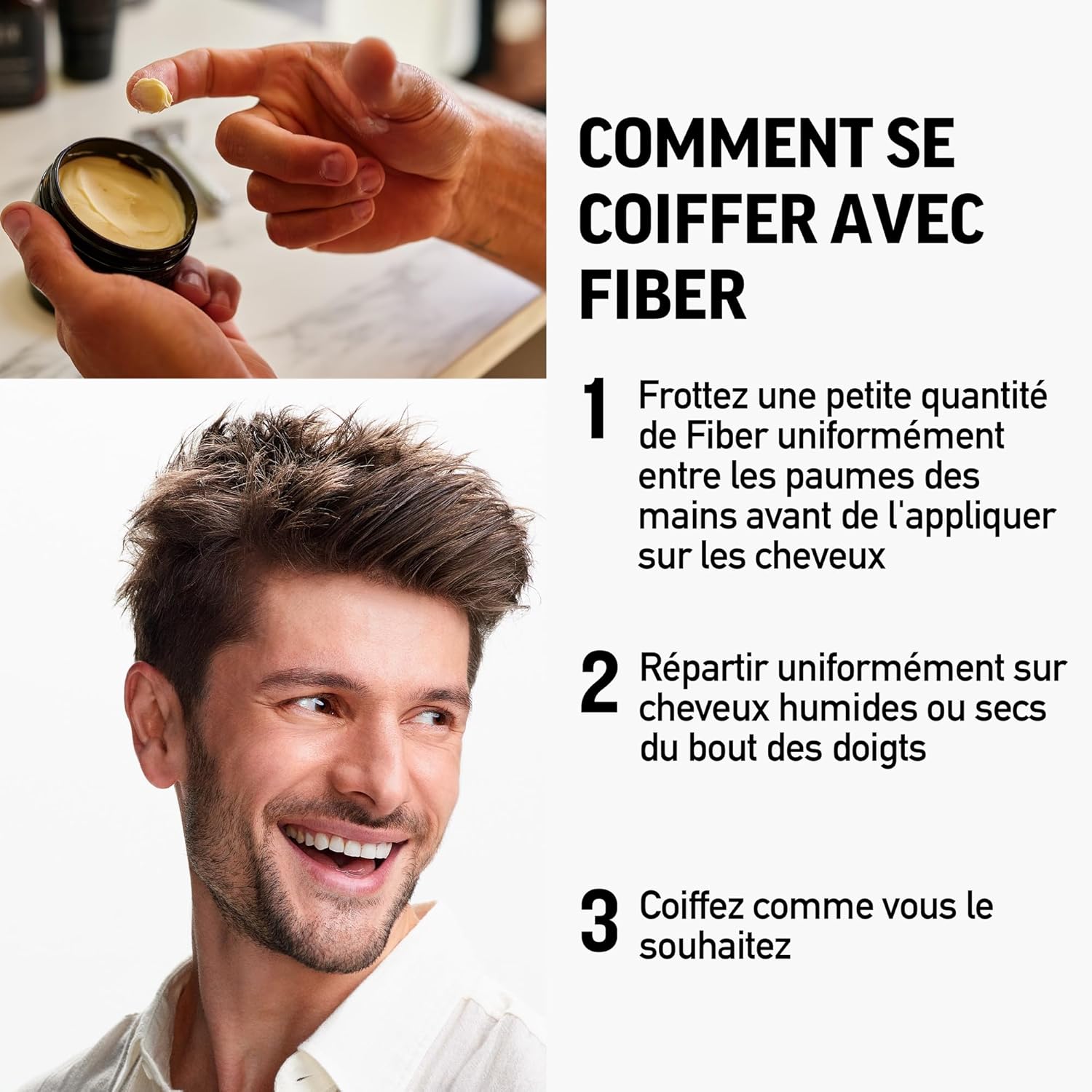 American Crew - Fiber - cire coiffante homme, fixation forte, effet mat