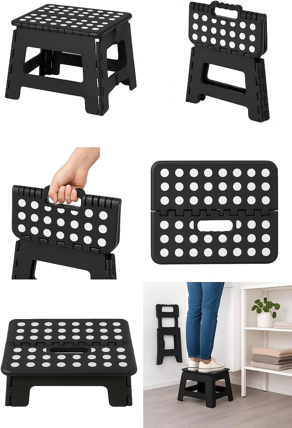 Marchepied pliable - 22 cm - robuste, antidérapant, portable, compact