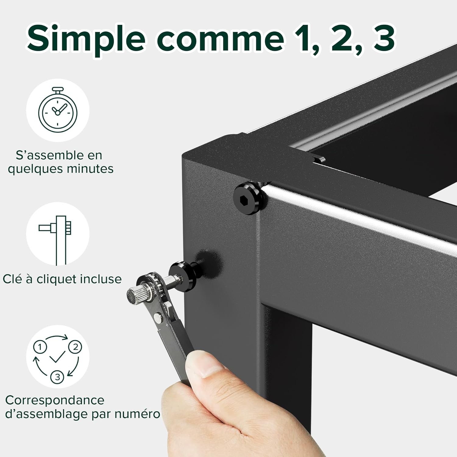 Zinus - Elias - 140x190 cm - sommier métal, haut, montage facile