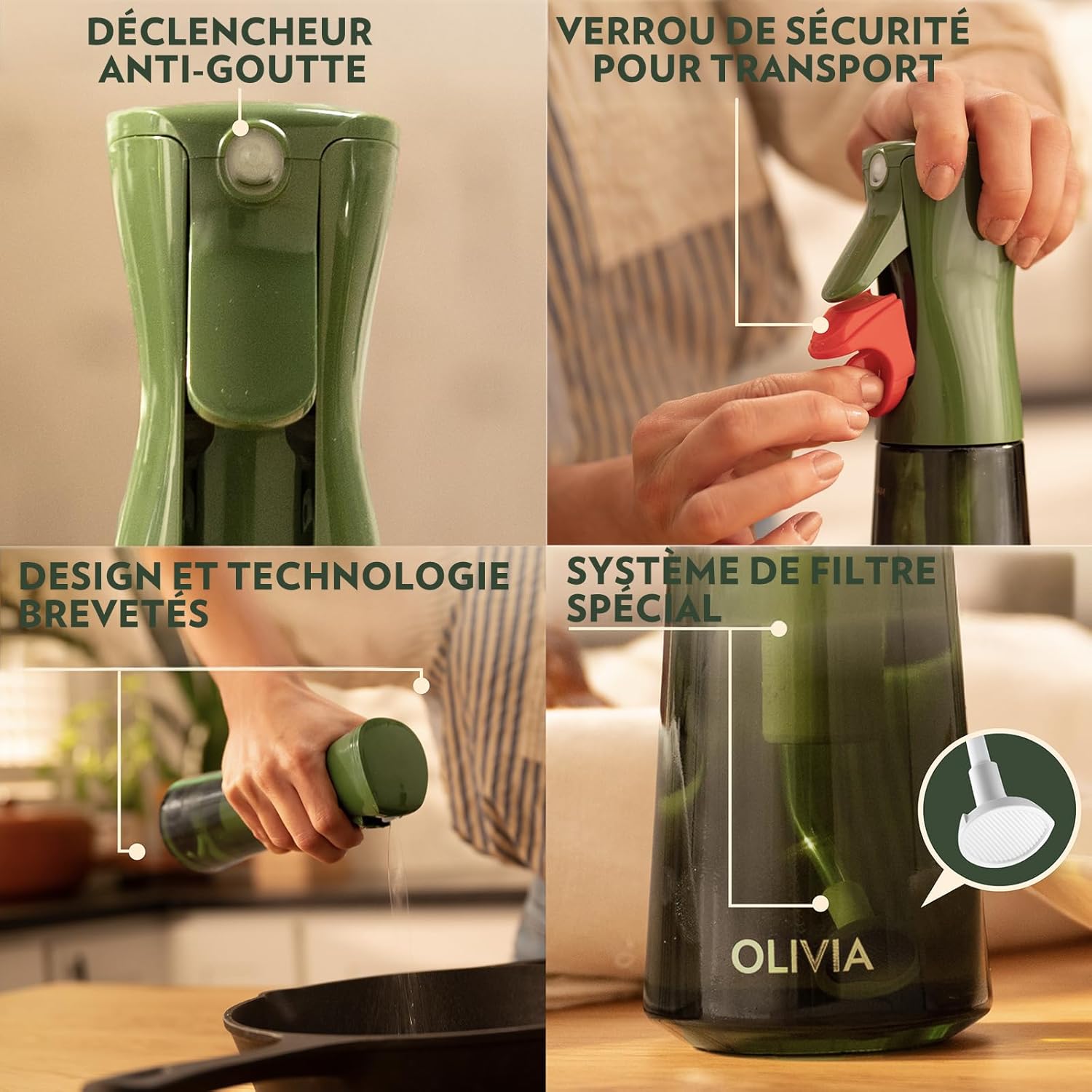 Flairosol - Olivia 200ml - vaporisateur huile verre, spray continu