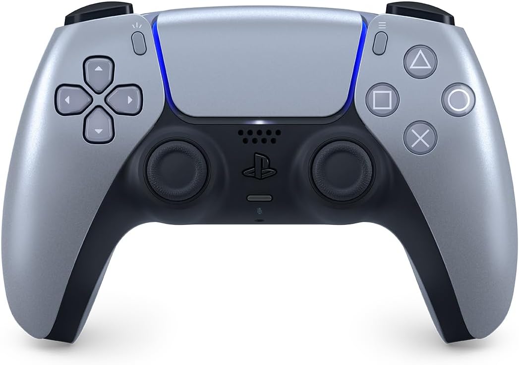 Sony - Manette DualSense PS5 - sans fil, Bluetooth, argent, batterie rechargeable