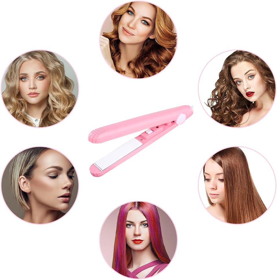 Fer à lisser - 2 en 1 mini céramique - compact - lisseur friseur autom.