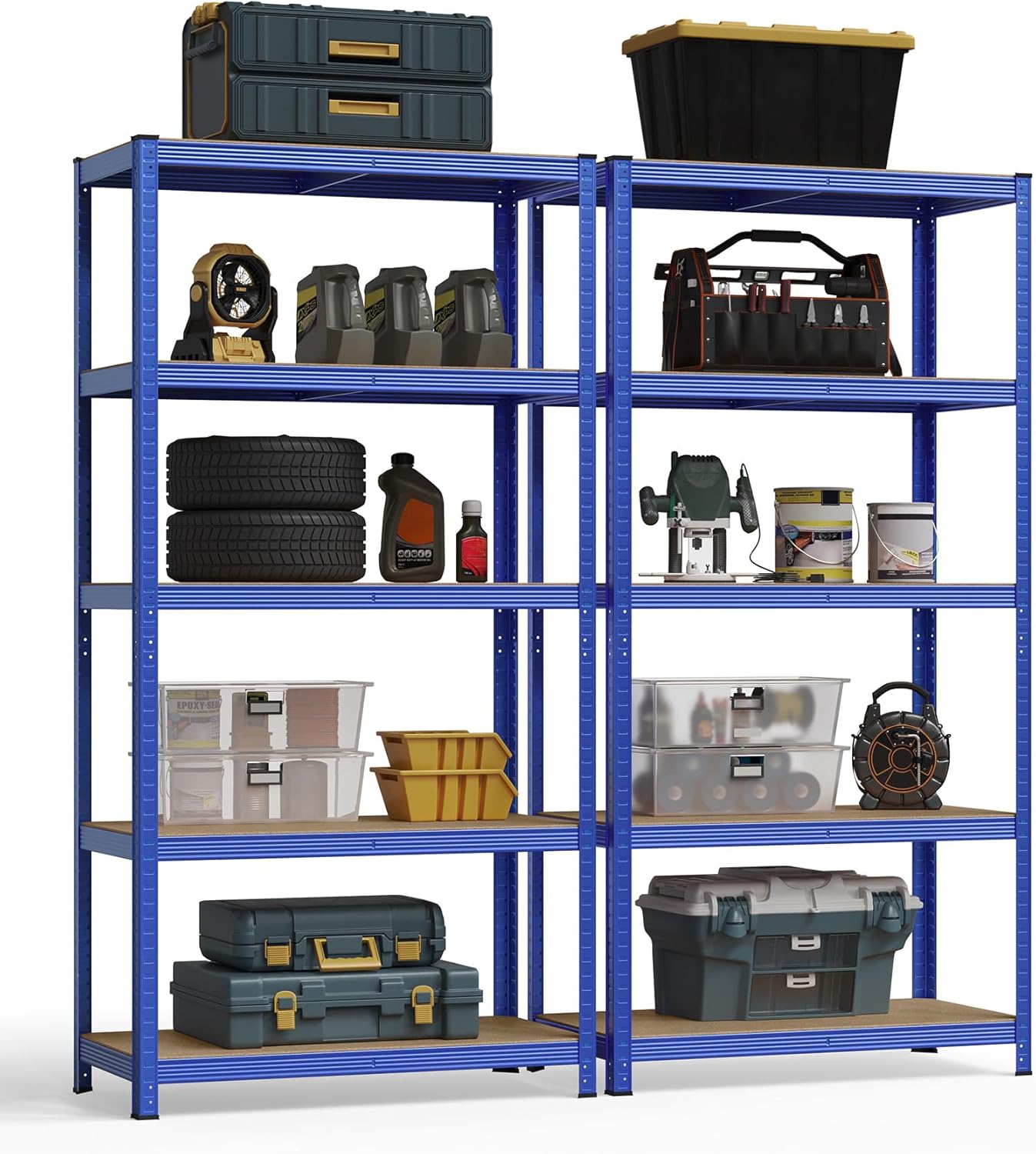 Songmics - étagère à 5 niveaux 50x100x200 cm, capacité 600 kg, GLR050Q02