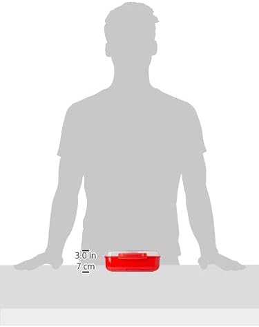 Sistema - récipient micro-ondes rectangulaire - 1,25 L - sans BPA, rouge/transp.