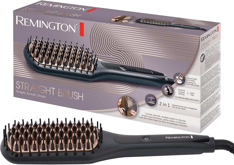 Remington - Brosse lissante ionique 2en1, céramique, 150-230°, CB7400