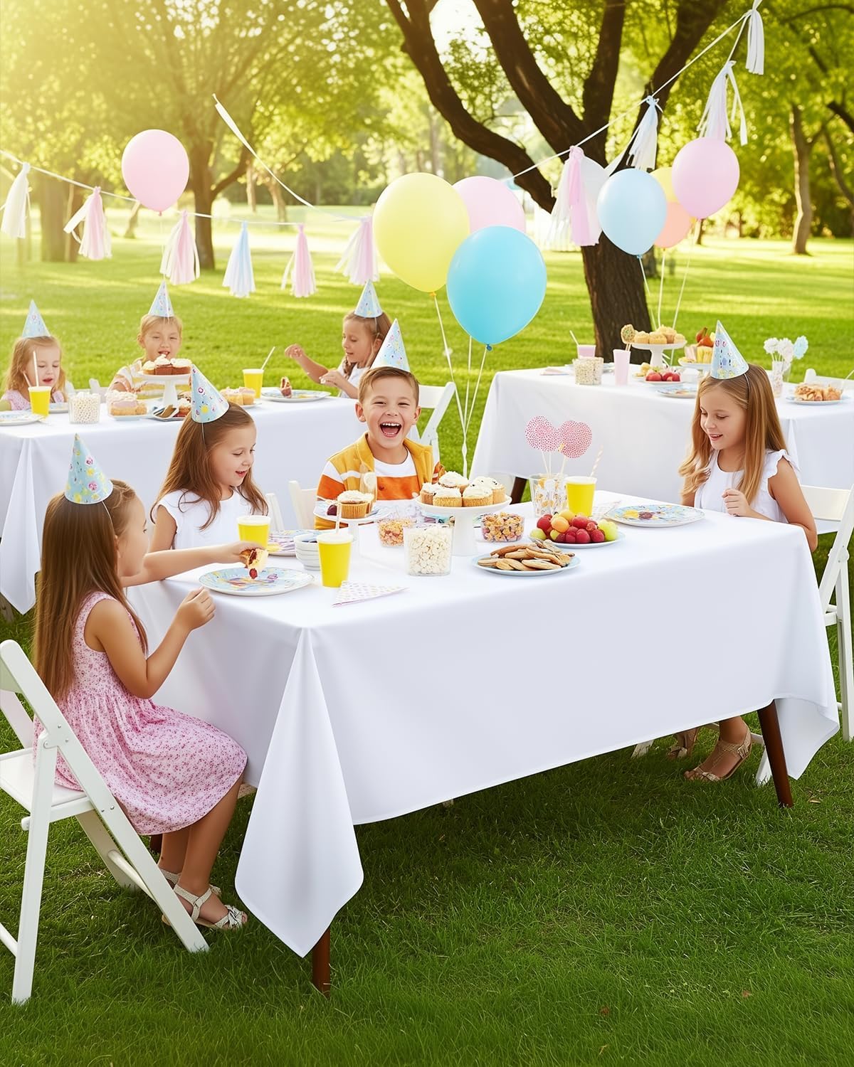 Utopia Kitchen - Nappe rectangulaire lot de 2, 152x213cm, lavable, blanc