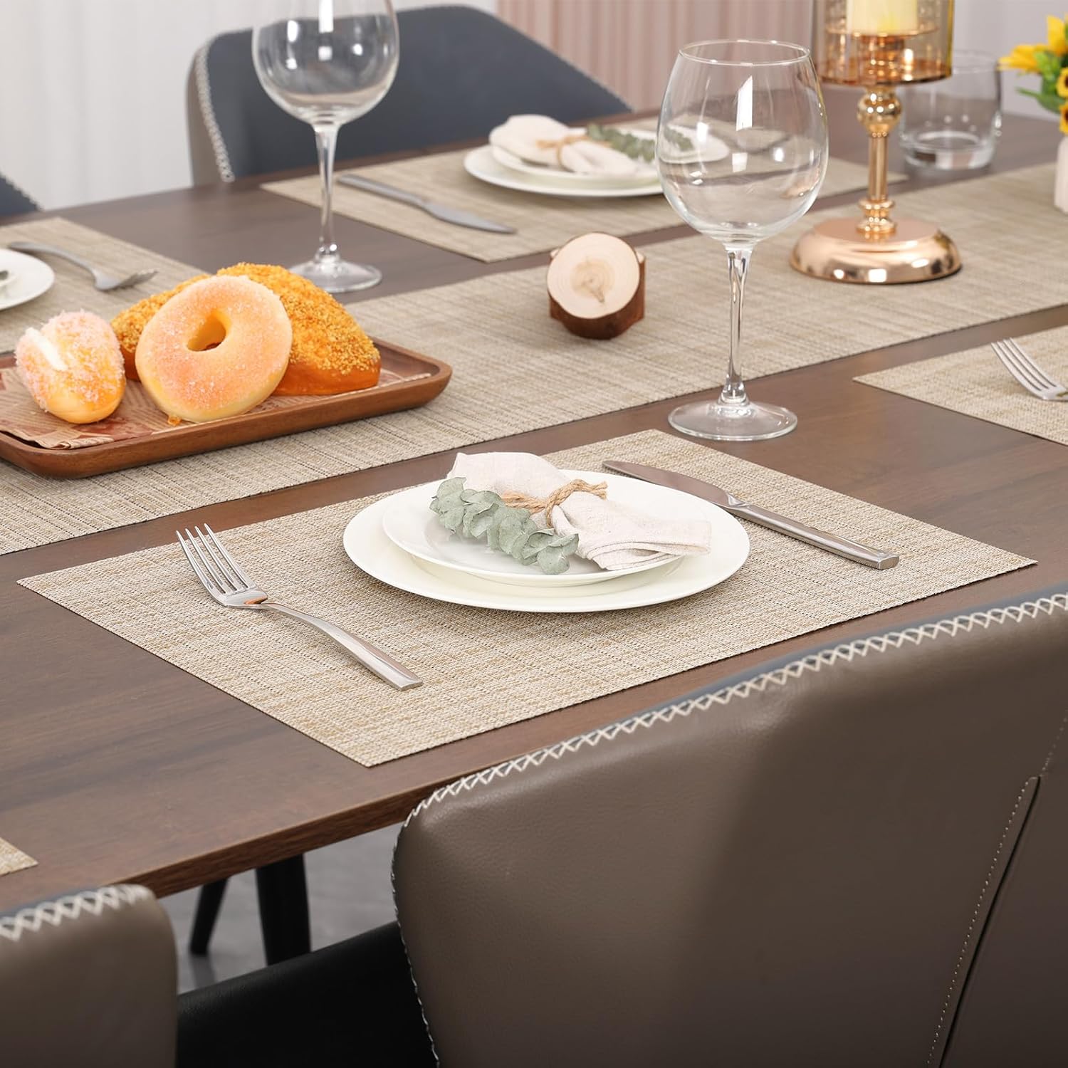 Myir - Sets de table JUN, lot de 6, 30x43.5cm, vinyle lavable, antidérapant