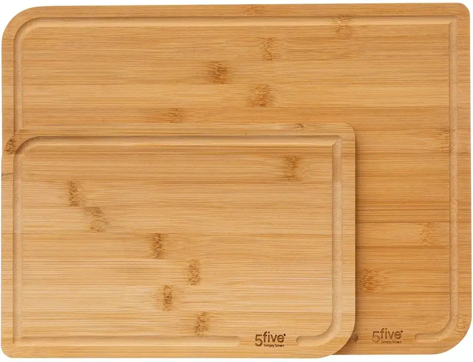 5five - planches à découper bambou lot de 2 - robustes et écologiques
