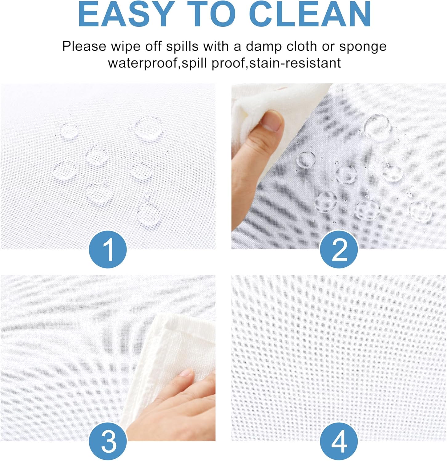 DWCN - Nappe Aspect Lin 135x200cm - Lavable Imperméable Anti-Tache