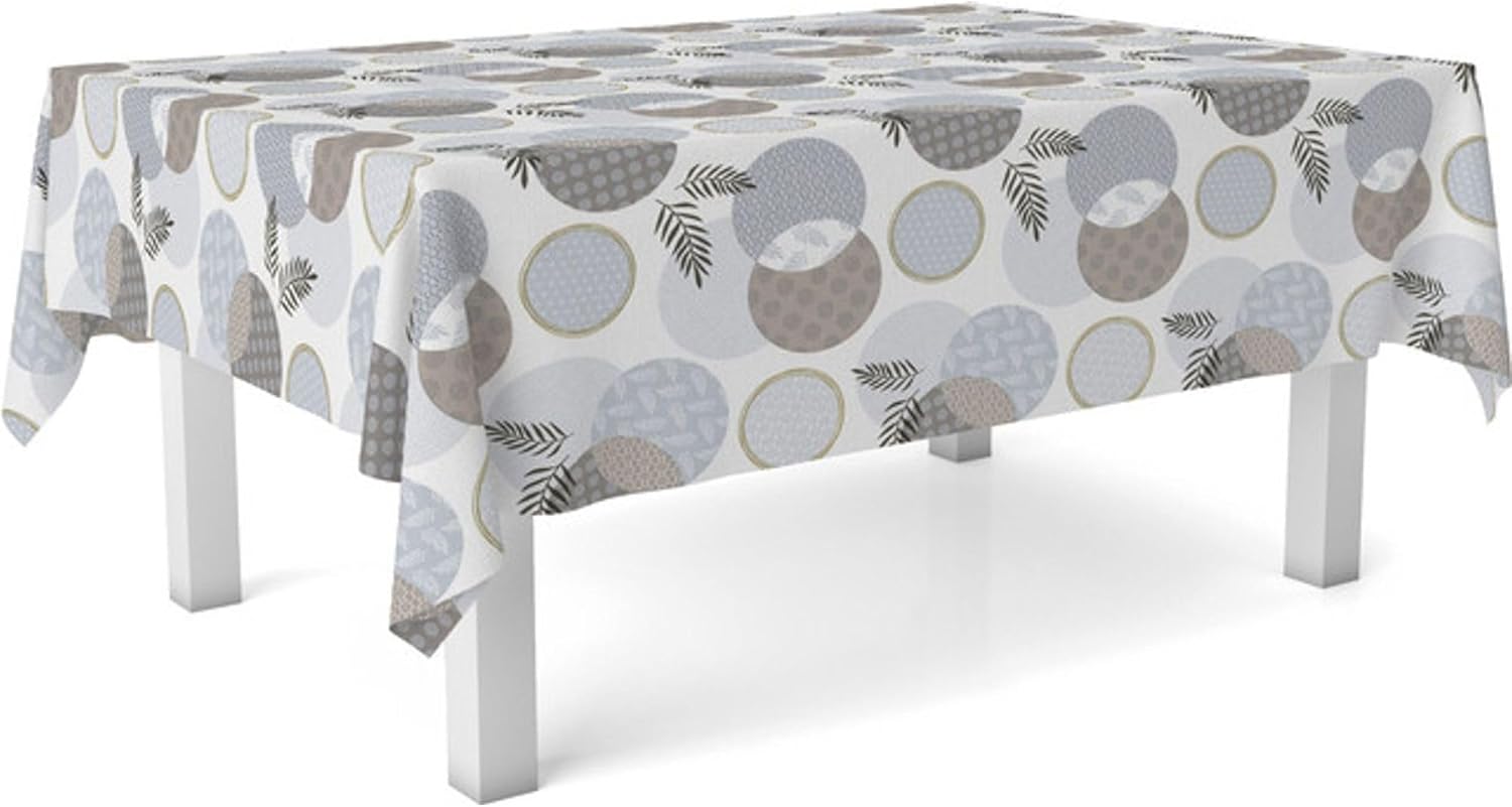 Nappe en toile cirée - Lens Blanc - 220x140 cm - Anti-taches, imperméable et facile d’entretien