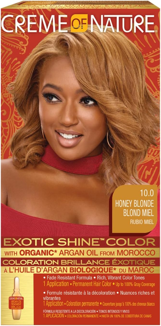 Creme of Nature - Argan Oil coloration cheveux - 10.0 Blond miel - longue tenue, couvre 100% cheveux blancs