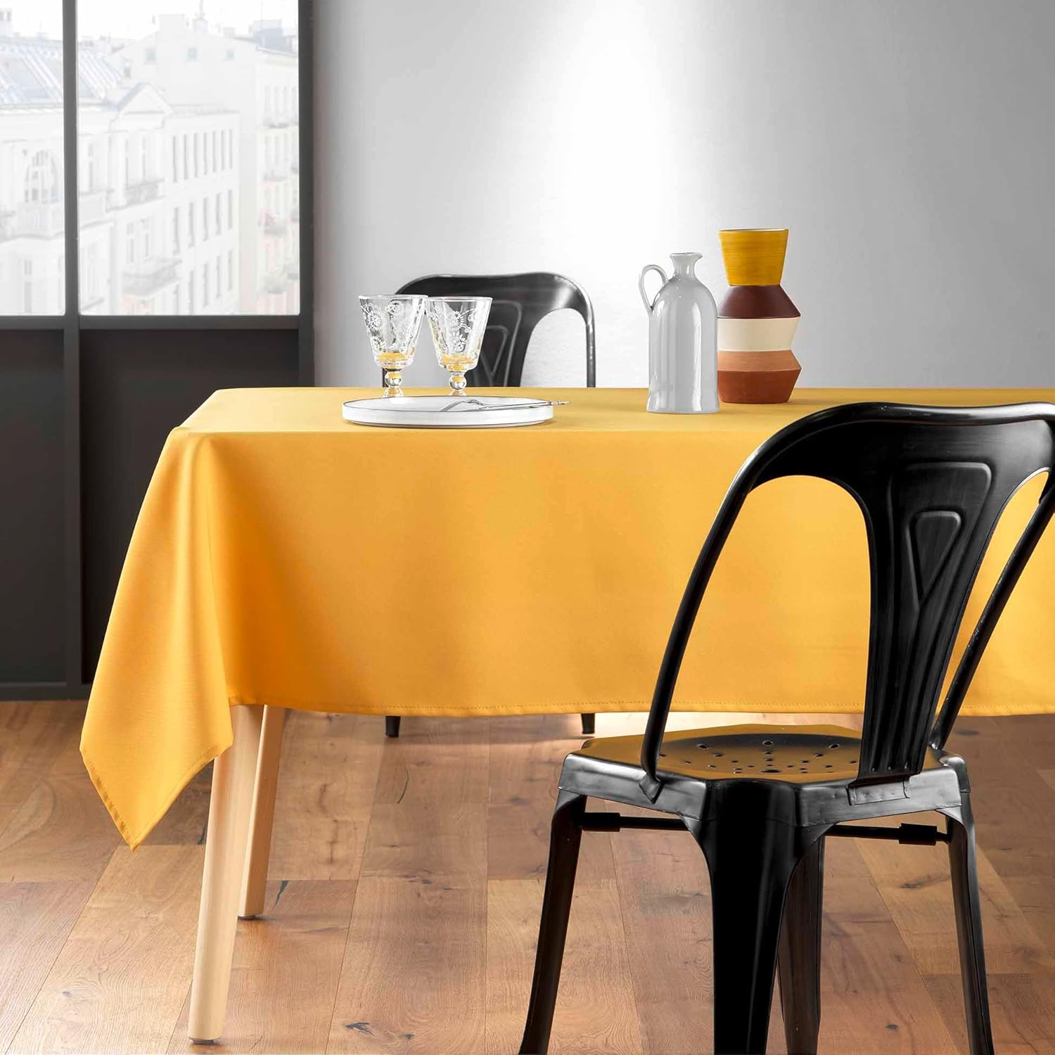 Nappe rectangle - Essentiel - 140x200 cm - polyester uni miel