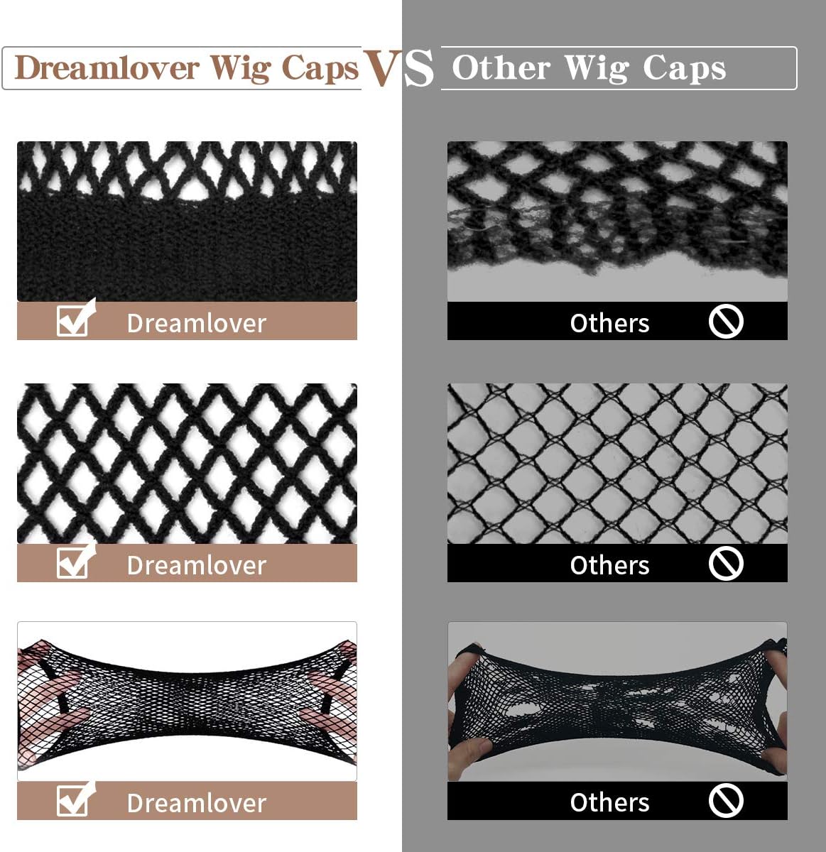 Dreamlover - filet à perruque, 2 pièces, maille noire, confortable