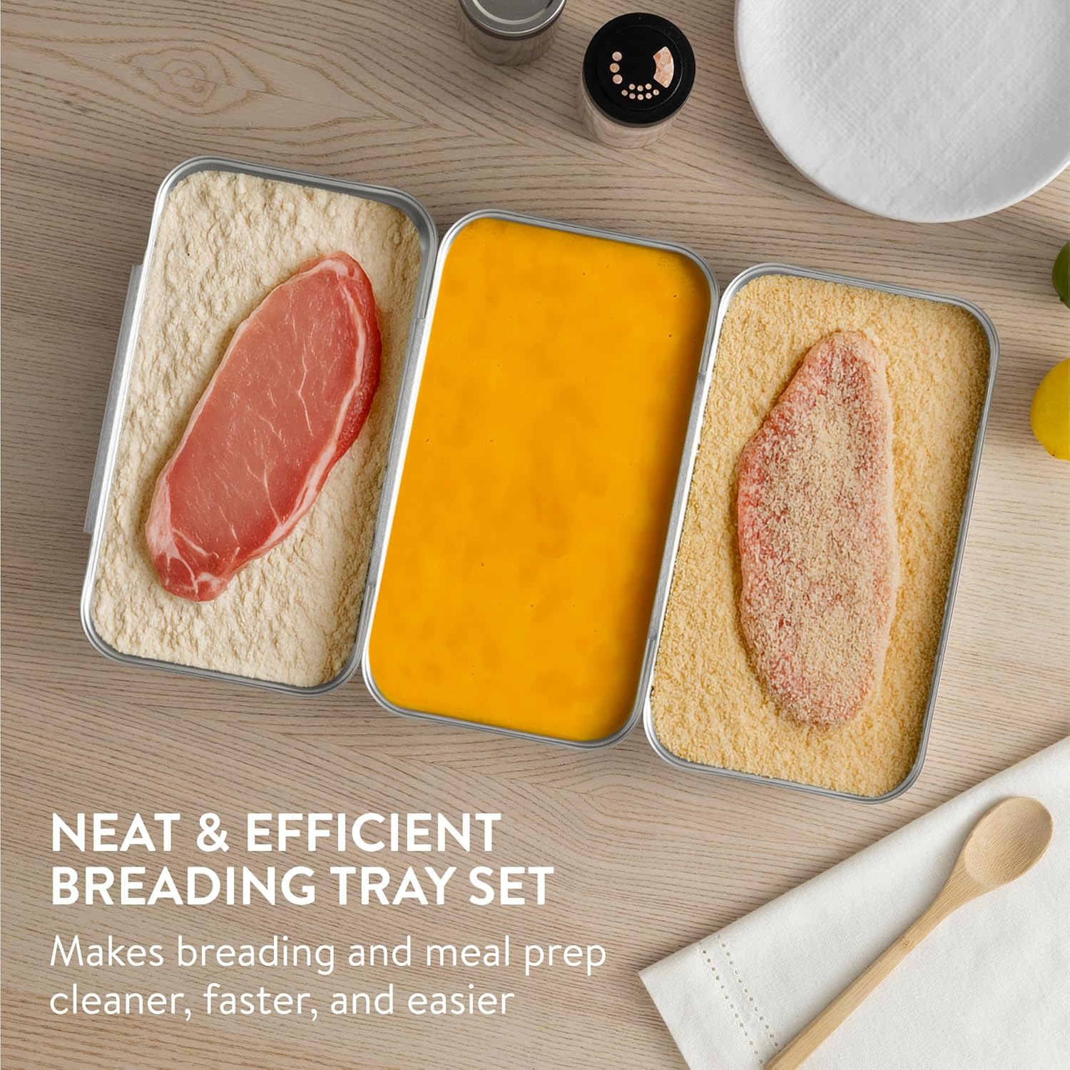 Navaris - Lot de 6 bacs inox - 27x15x3 cm - Four, pâtisserie, lave-vaisselle