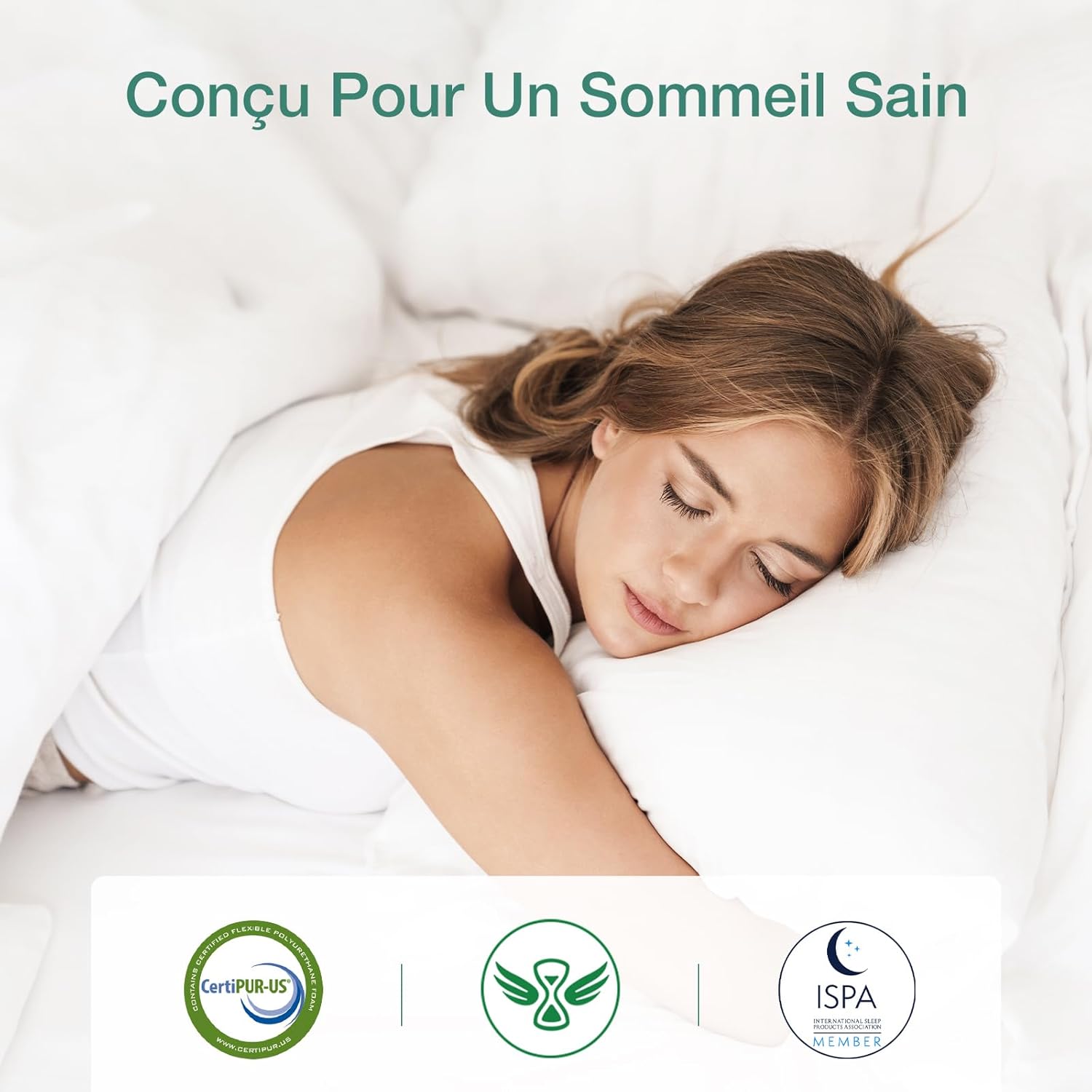 Novilla - Matelas 7 zones - 90x200 cm - Housse amovible, 18 cm hauteur