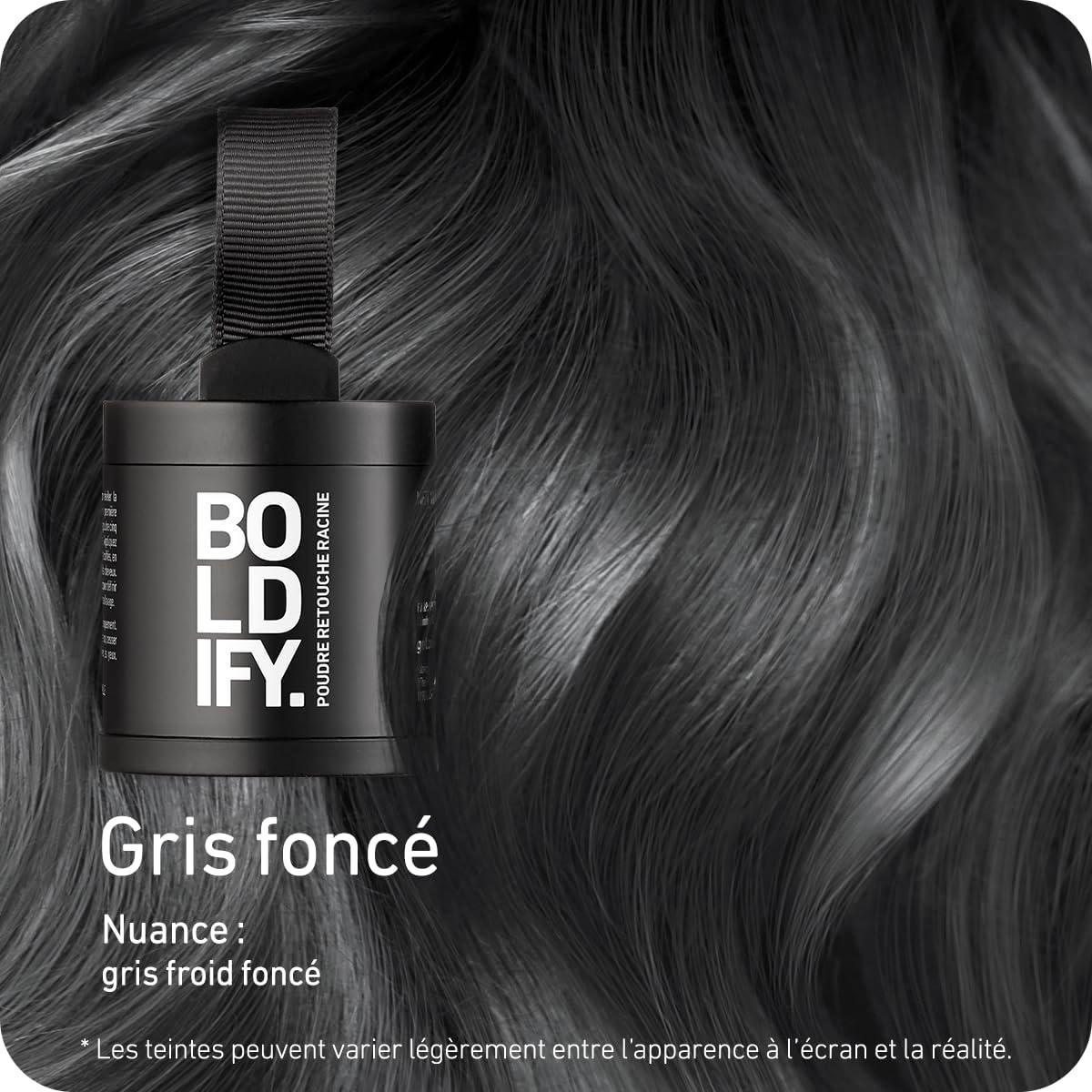 BOLDIFY - Poudre de Racine Cheveux - 10g - Camoufle gris, retouche instantanée, effet naturel