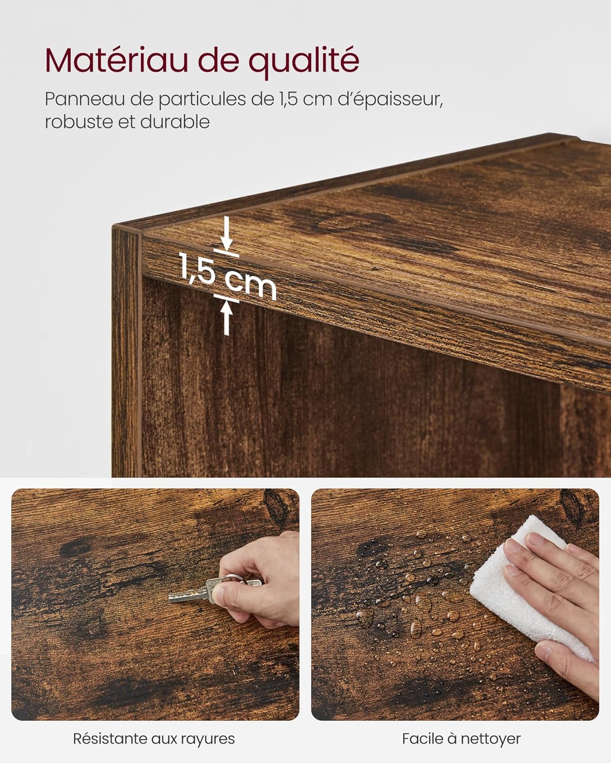 VASAGLE - étagère bibliothèque 6 niveaux 24x60x160,7cm bois ouvrant LBC166X01