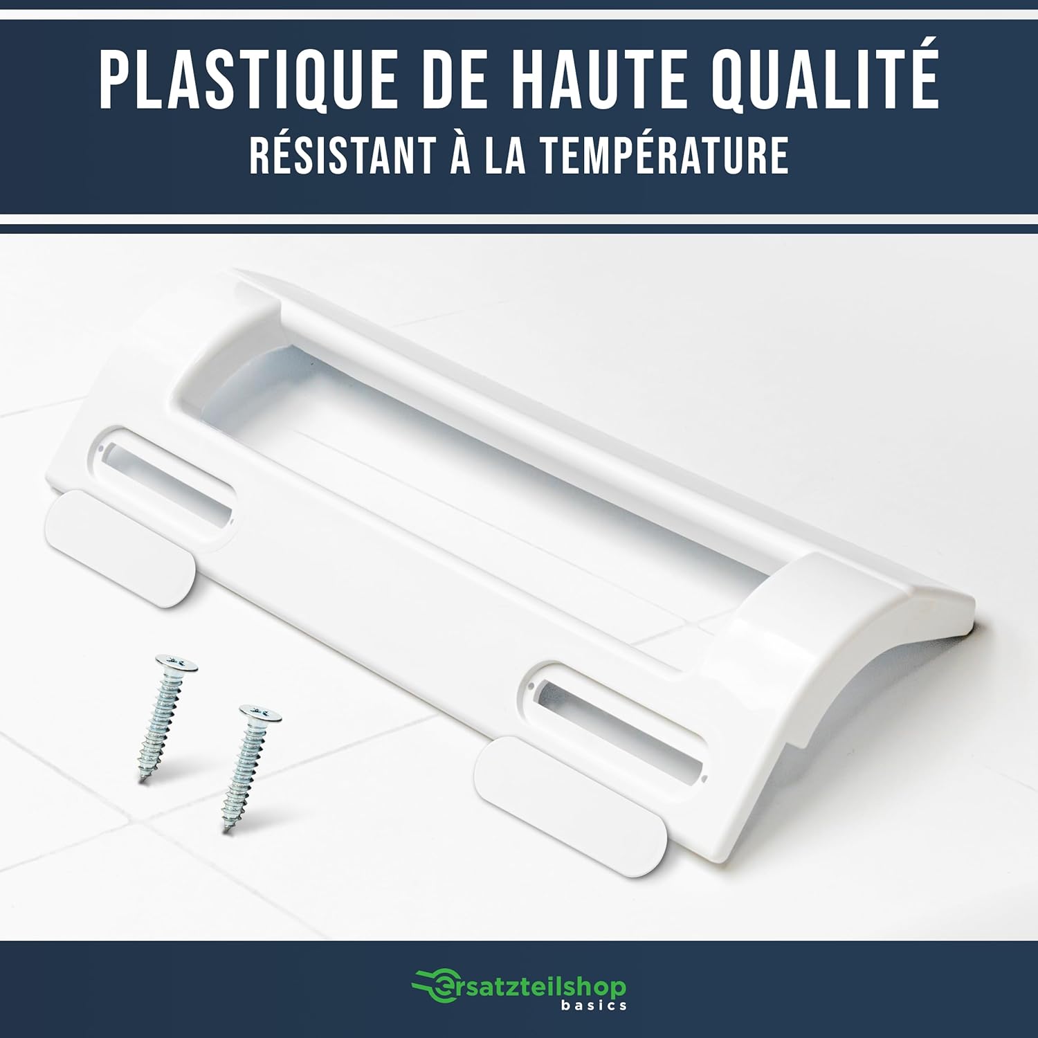 Poignée de porte universelle - blanc, 200x70mm, fixation 82-163mm, compatible Bosch Siemens