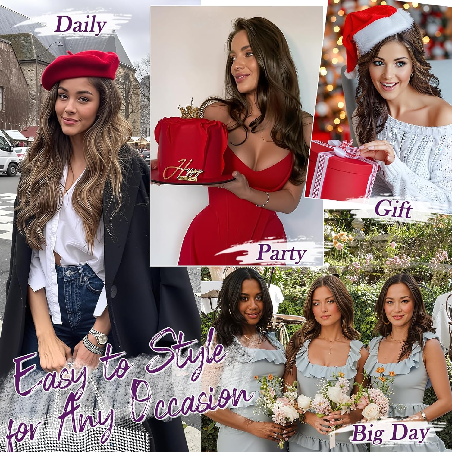 BARSDAR - Extension à clips ondulée 50cm - 5pcs cheveux brun