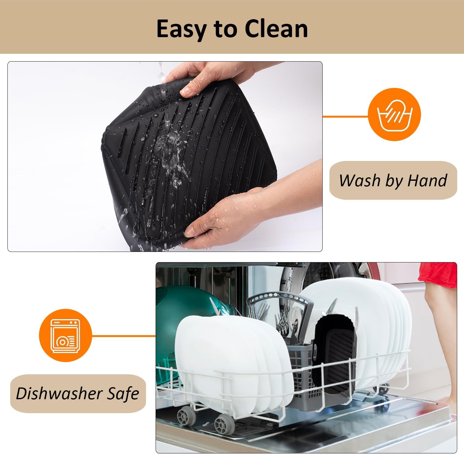 Moule silicone air fryer - compatible Moulinex/Philips/Lakeland - 5,2/3,1L - lot de 2, réutilisable, EZ901820