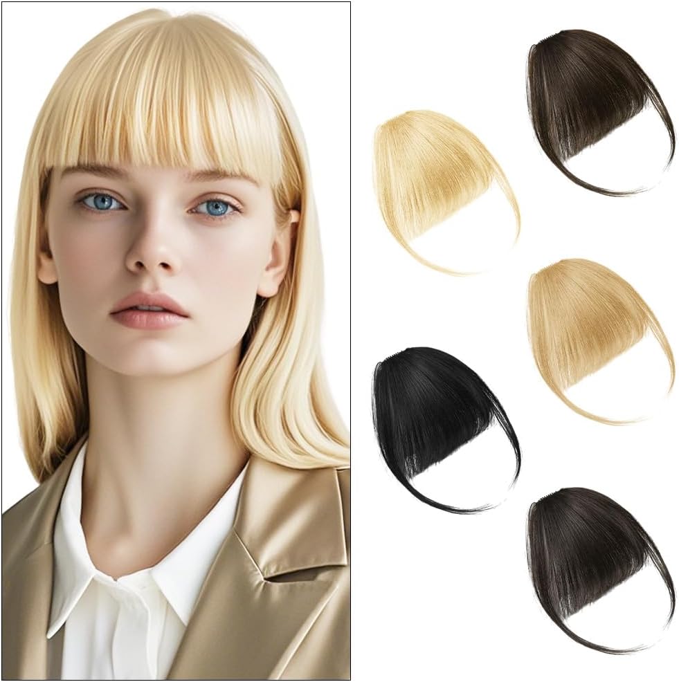 LOPHE - Frange à clip tressée - cheveux humains - Or - Air Bangs