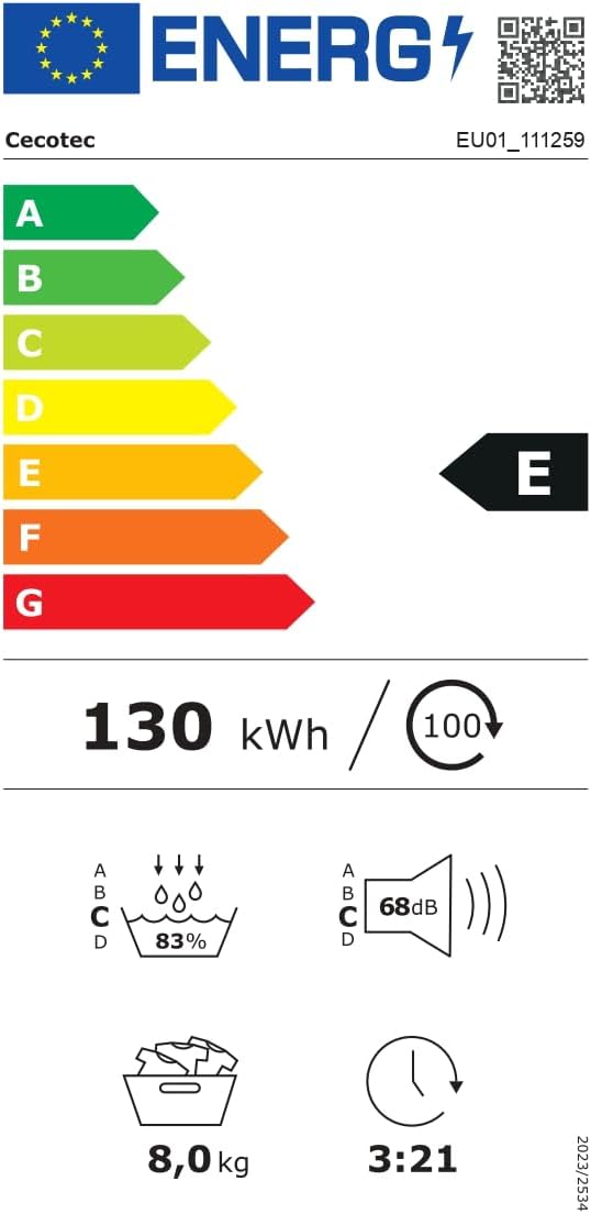 Cecotec - Bolero DressCode Dry 8400 - 8kg - pompe à chaleur, A++, 15 programmes, écran tactile