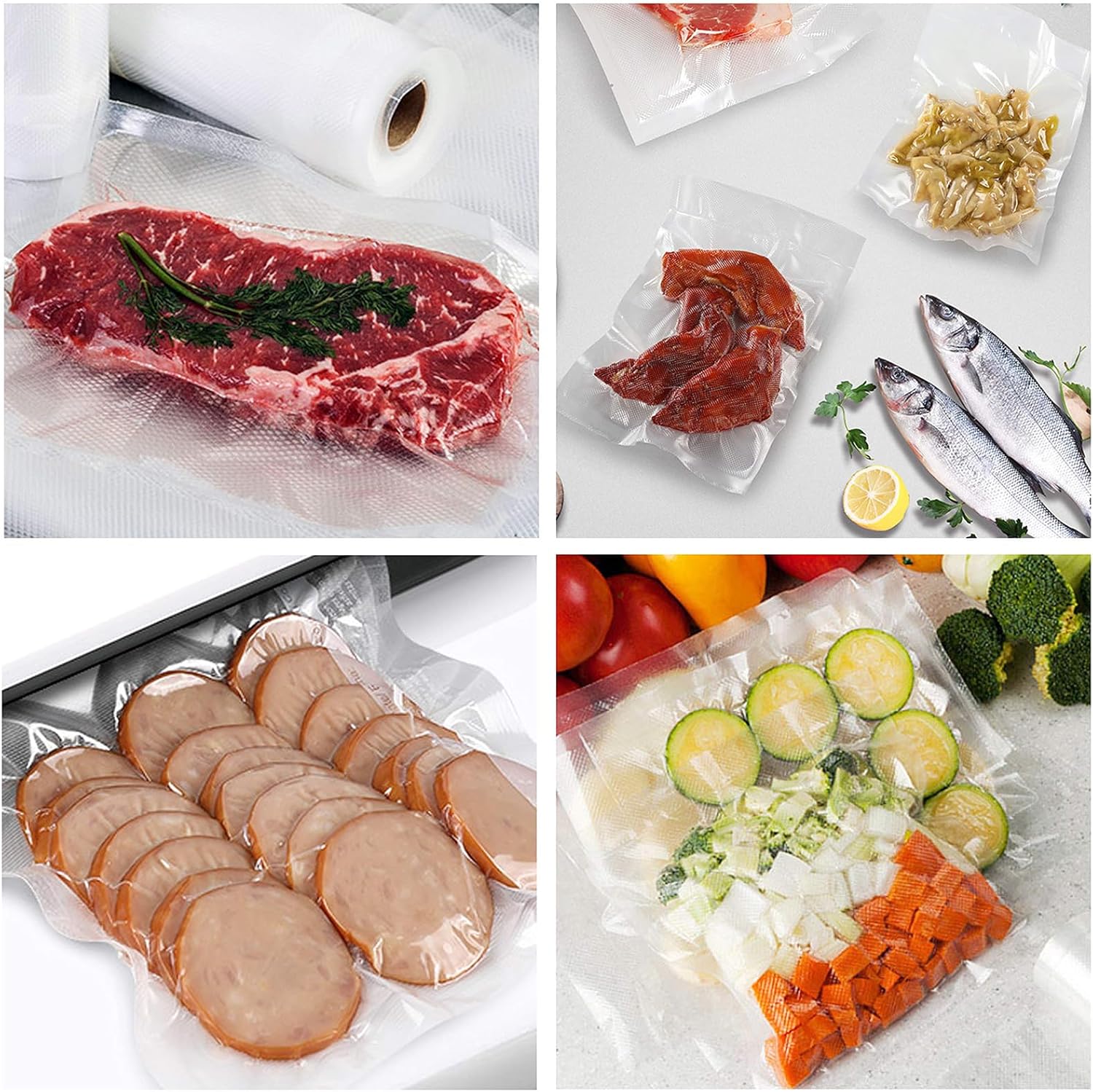 Sac sous vide alimentaire gaufré - 15x25cm - lot de 100 sachets sans BPA
