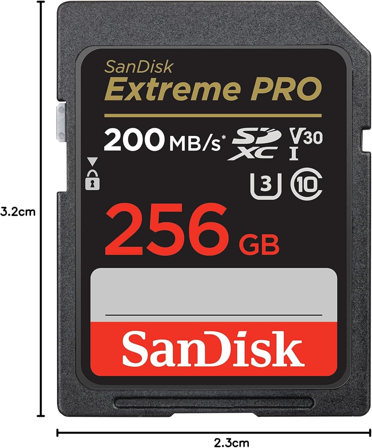 SanDisk - Extreme PRO SDXC - 256 Go - 200 Mo/s, 4K, UHS-I, V30-U3