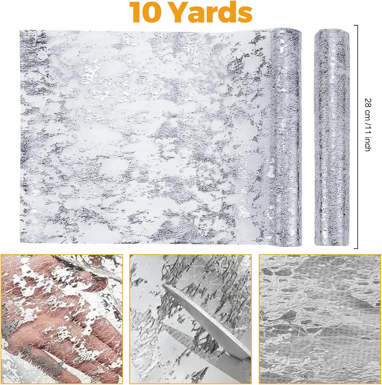 Chemin de table - filet argenté, polyester, 29x1000cm, déco fête