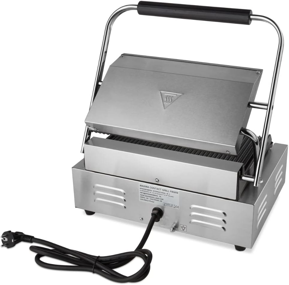 Maxima - Gril de contact rainuré simple - 33,5 cm - plaque de cuisson pro