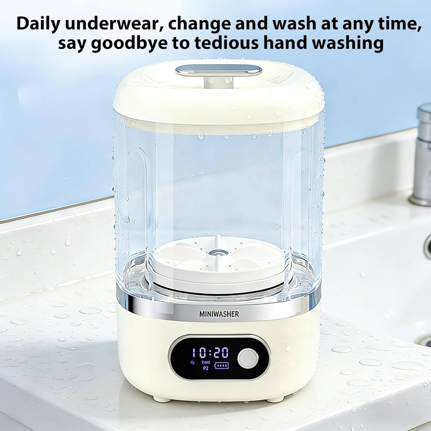 Mini machine à laver portable - 1L - compacte - lingerie, chaussettes