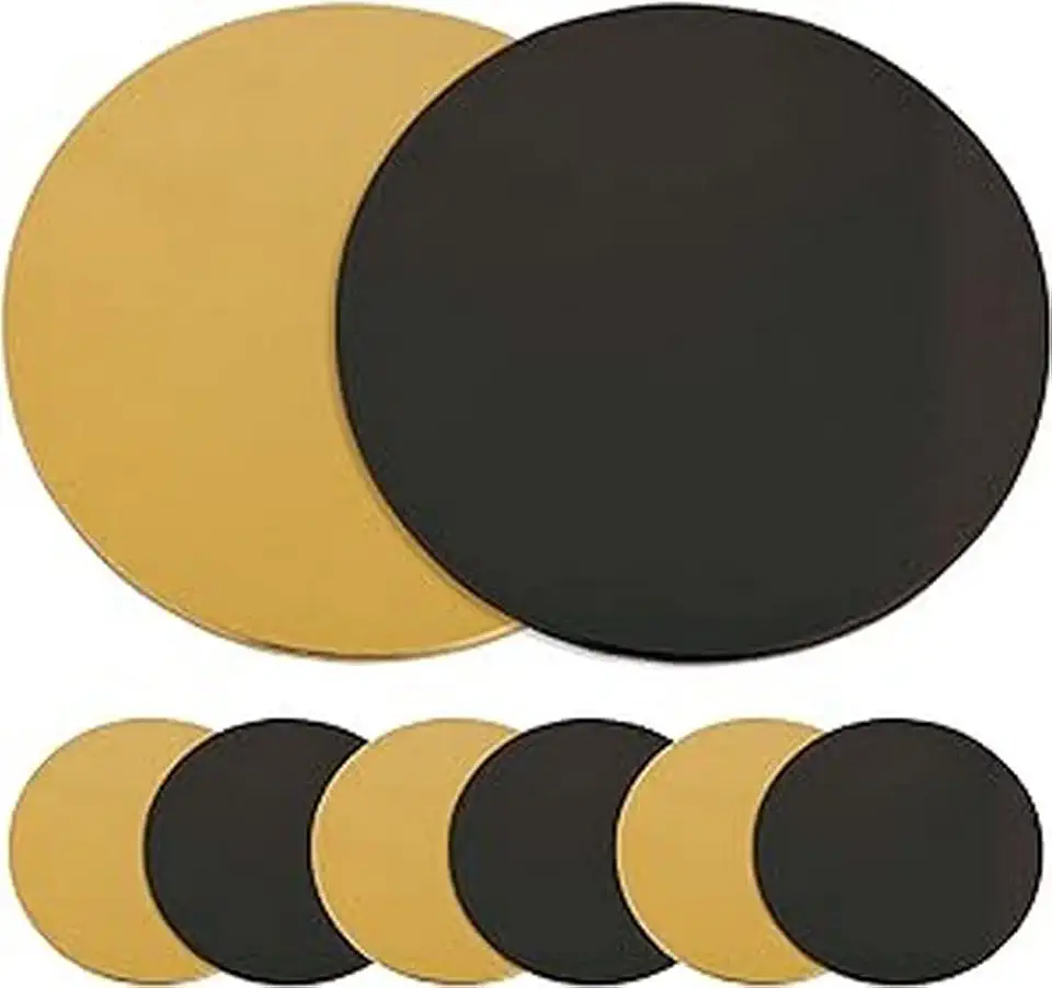 ScrapCooking - kit supports gâteaux ronds 24cm carton doré/noir - 5201