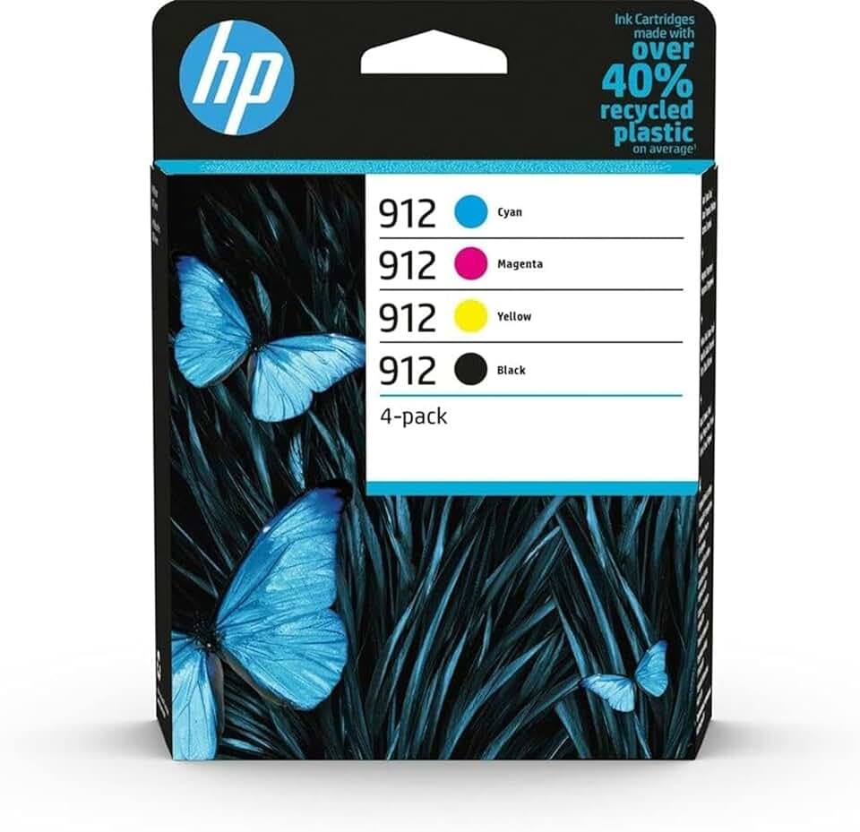 HP - 912 série - Pack de 4 cartouches - Noir/jaune/cyan/magenta - 6ZC74AE
