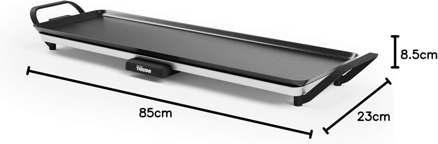 Tristar - Table grill slim L - 70x23 cm - Thermostat réglable, surface antiadhésive, bac amovible - BP-2668