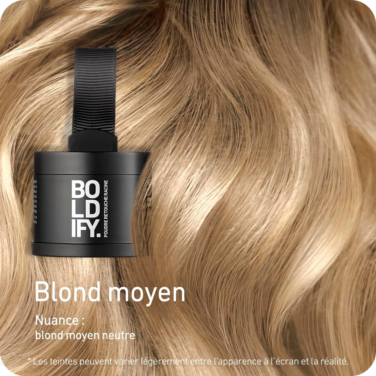 BOLDIFY - Poudre de racine - 4,5g - retouche instantanée, couvre cheveux gris, blond moyen