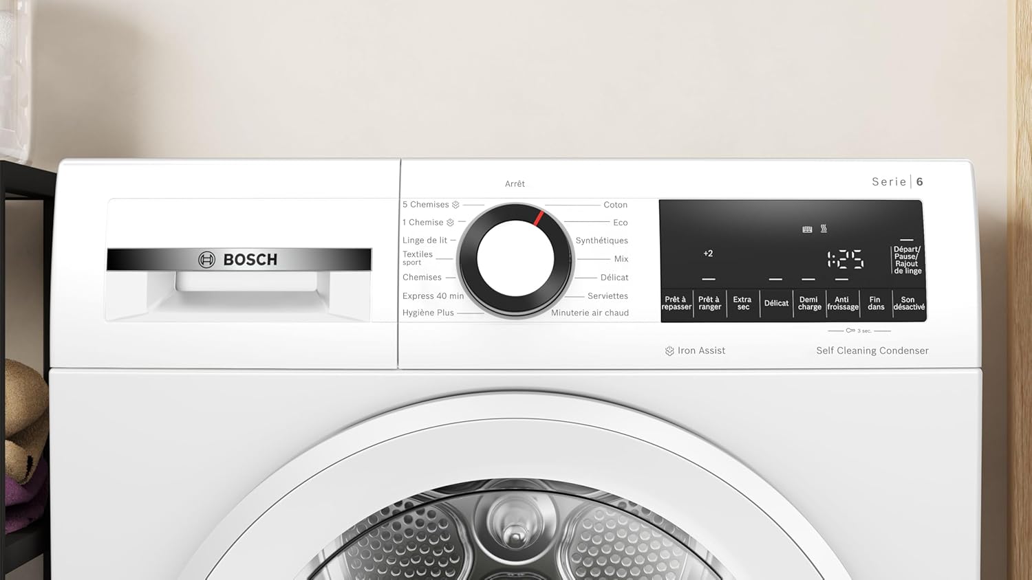 Bosch - Série 6, sèche-linge 8kg, pompe à chaleur, blanc - WQG24502FR