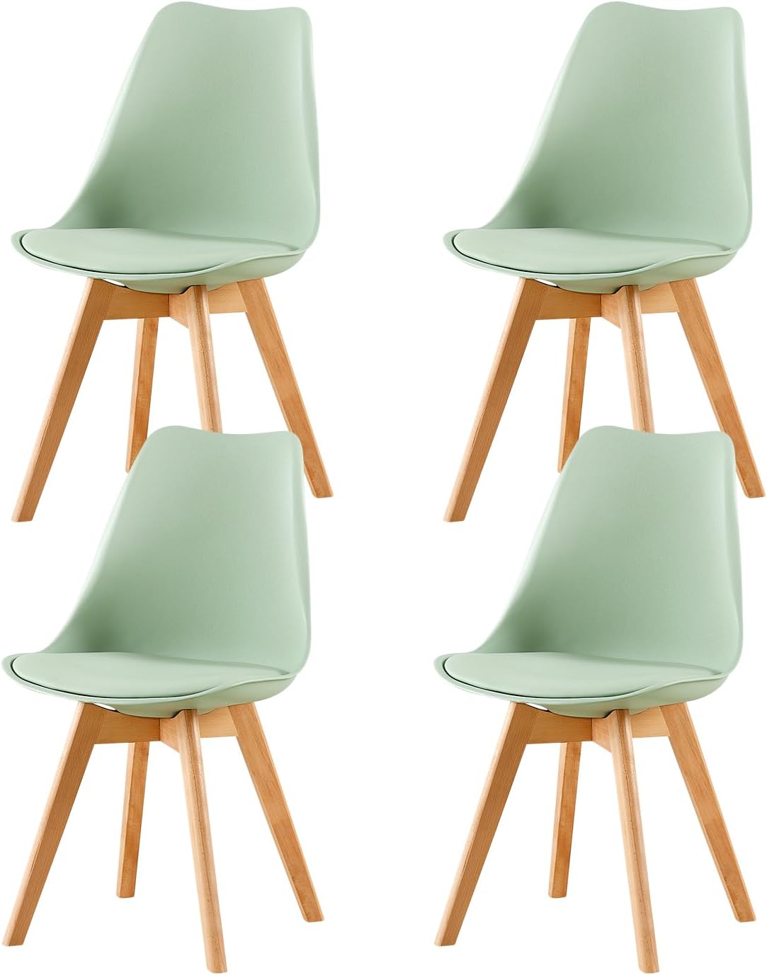 EGGREE - chaises scandinaves lot de 4 - bois hêtre - rembourrées, La Glace Verte